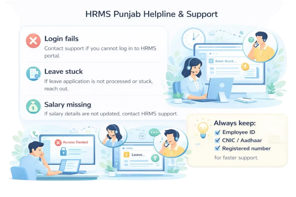 HRMS Punjab Helpline & Support